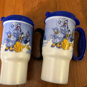 2 Walt Disney World 2007 Souvenir Plastic Travel
Mugs with Lids
